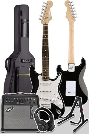Midex RPH30WH-50AMP Elektro Gitar Seti 50 WATT Bluetooth Şarjlı Amfi Kulaklık Full SET